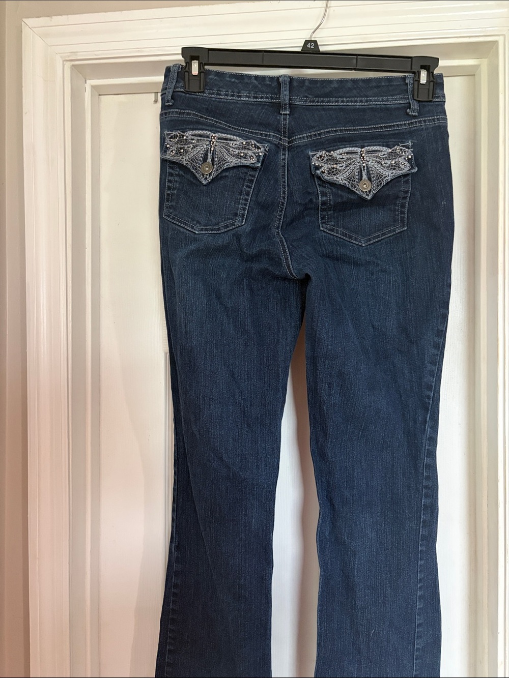 Style & Co. Dark Blue Bootcut Jeans with Embellished Back Pockets